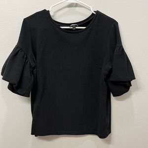 Express Black Ruffle Sleeve top